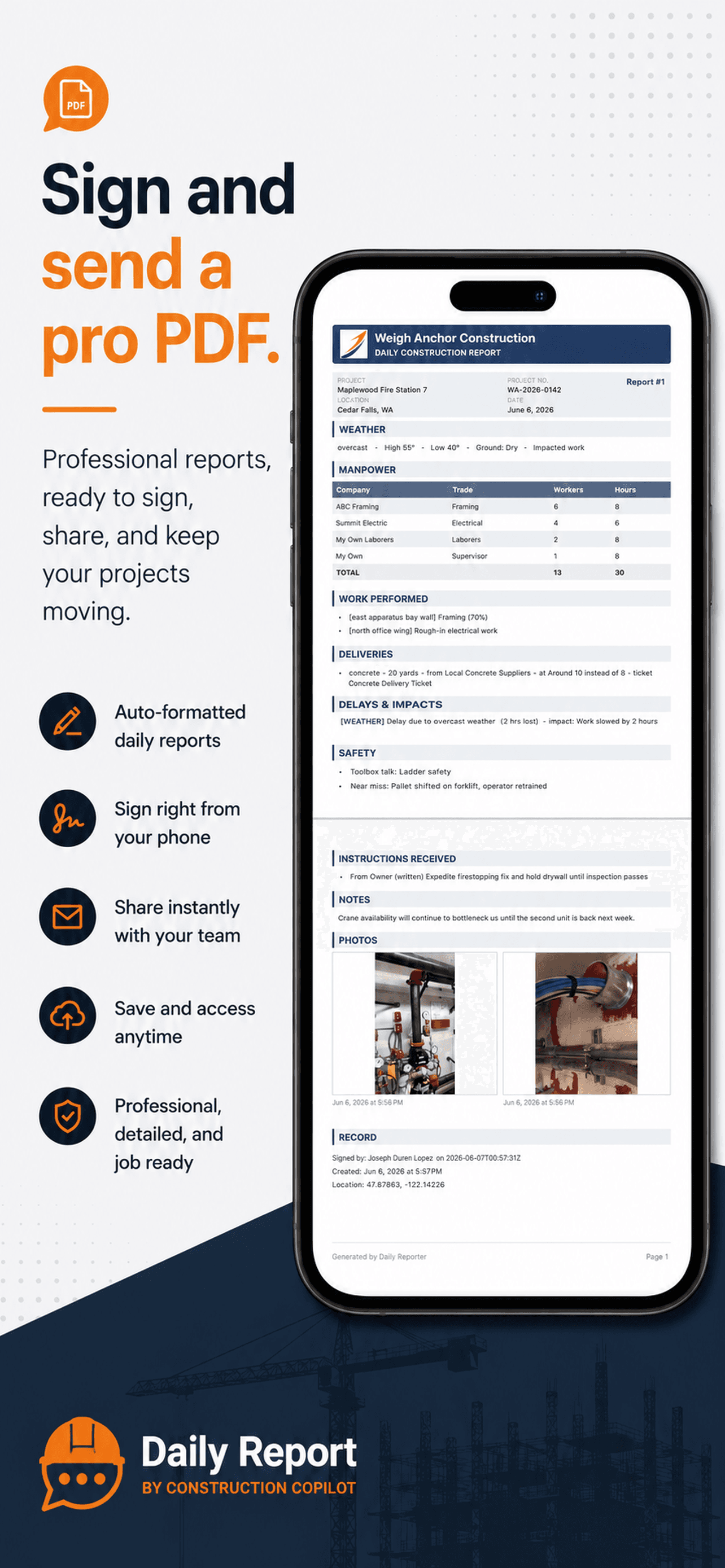 Sign and send a professional PDF